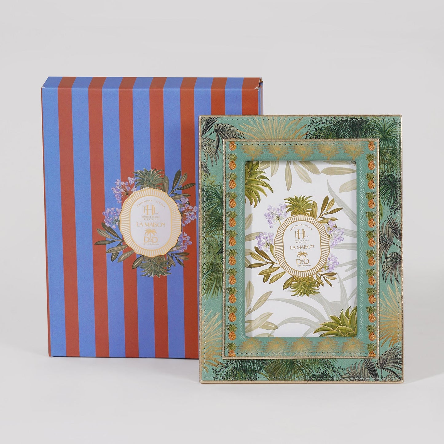 Green Como Printed Faux Leather Photo Frame - Small