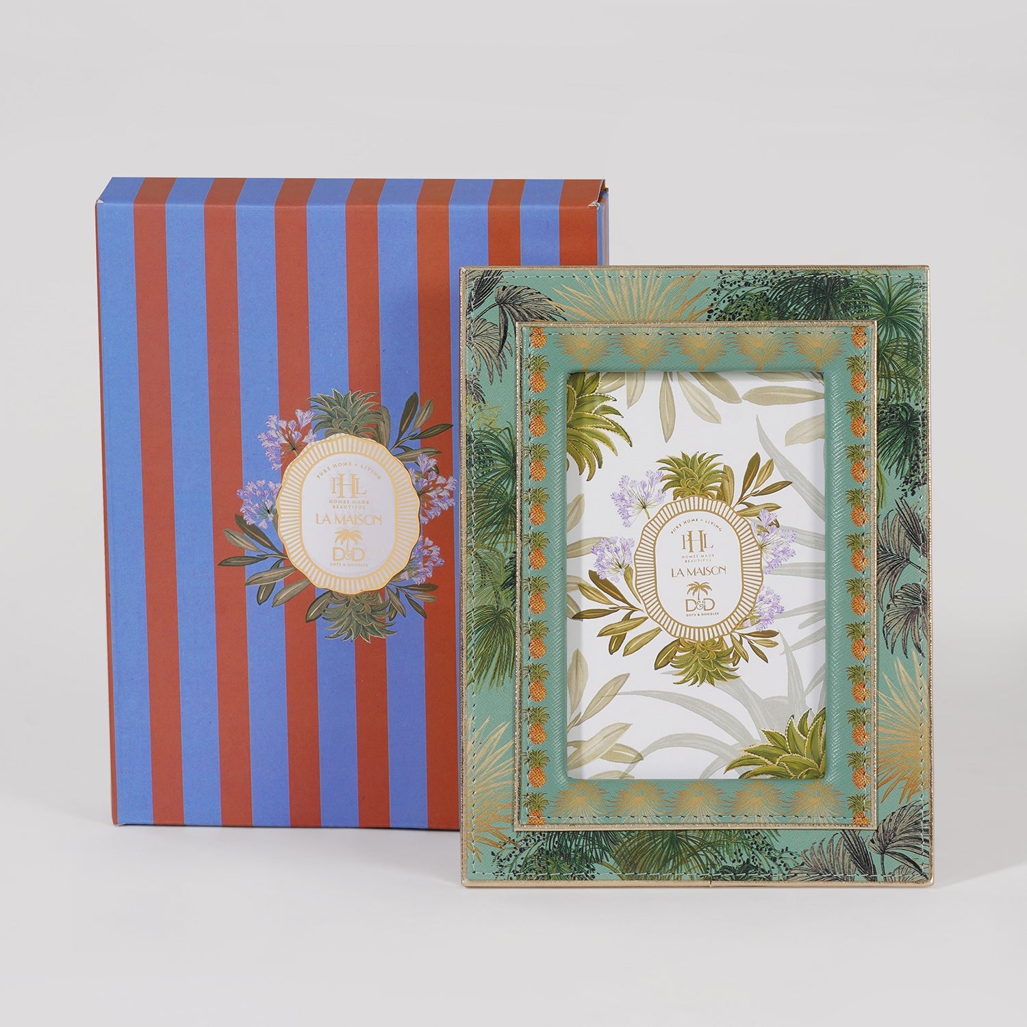 Green Como Printed Faux Leather Photo Frame - Small