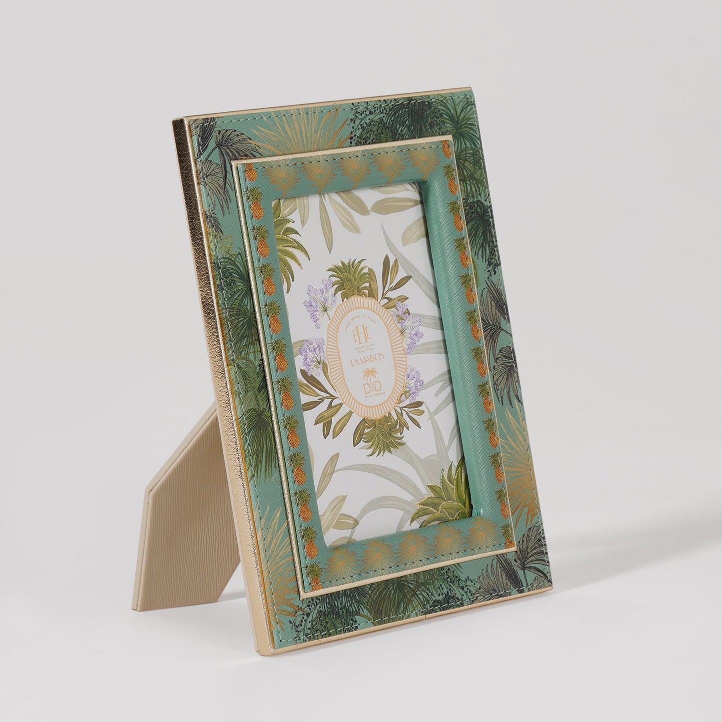Green Como Printed Faux Leather Photo Frame - Small