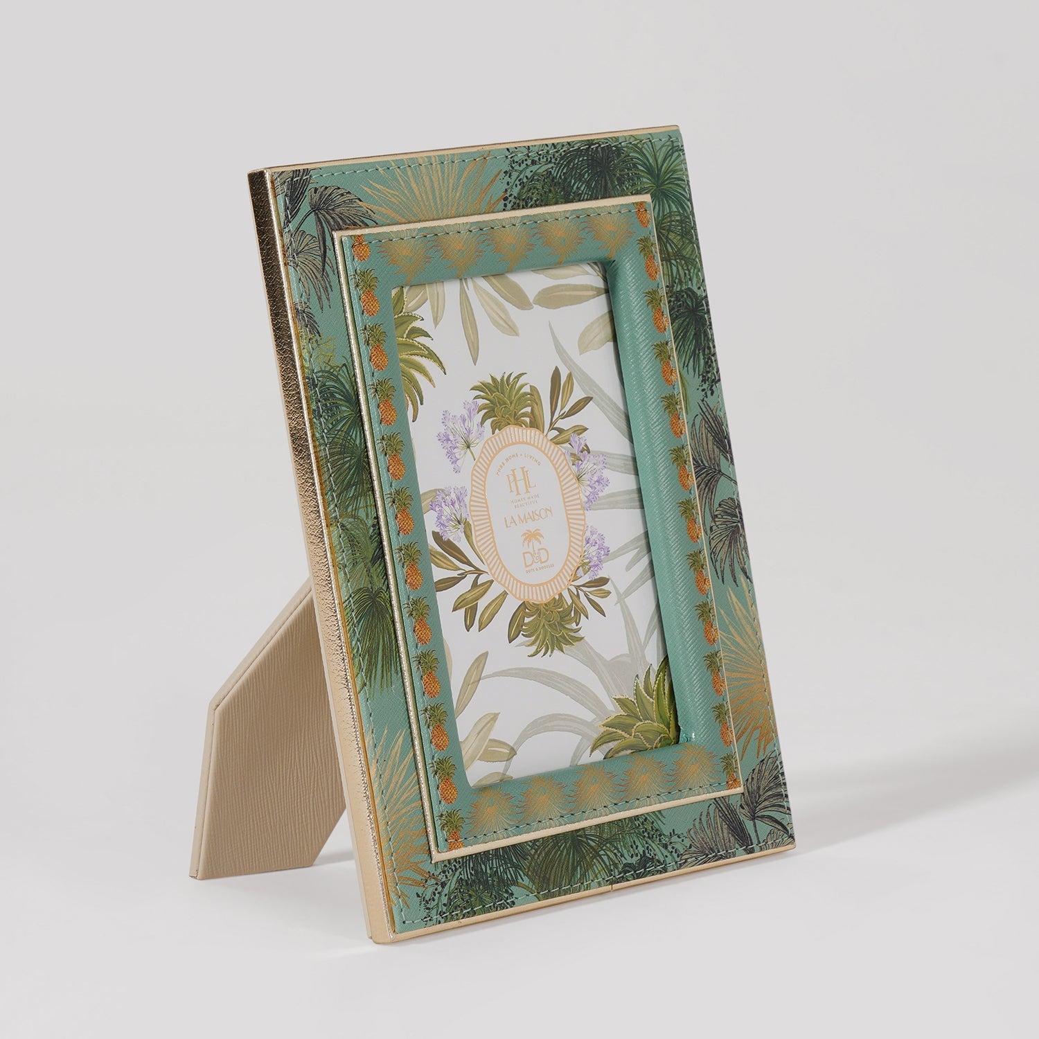 Green Como Printed Faux Leather Photo Frame - Small