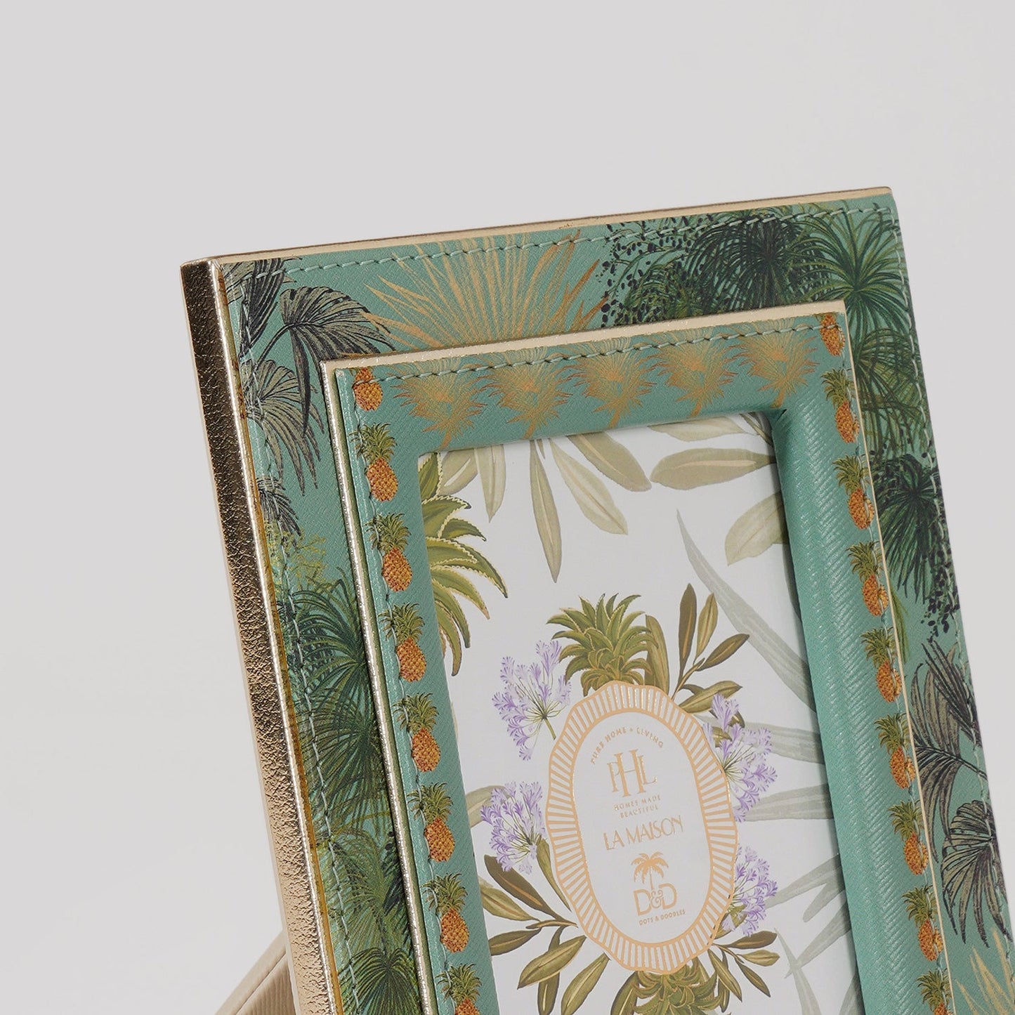Green Como Printed Faux Leather Photo Frame - Small