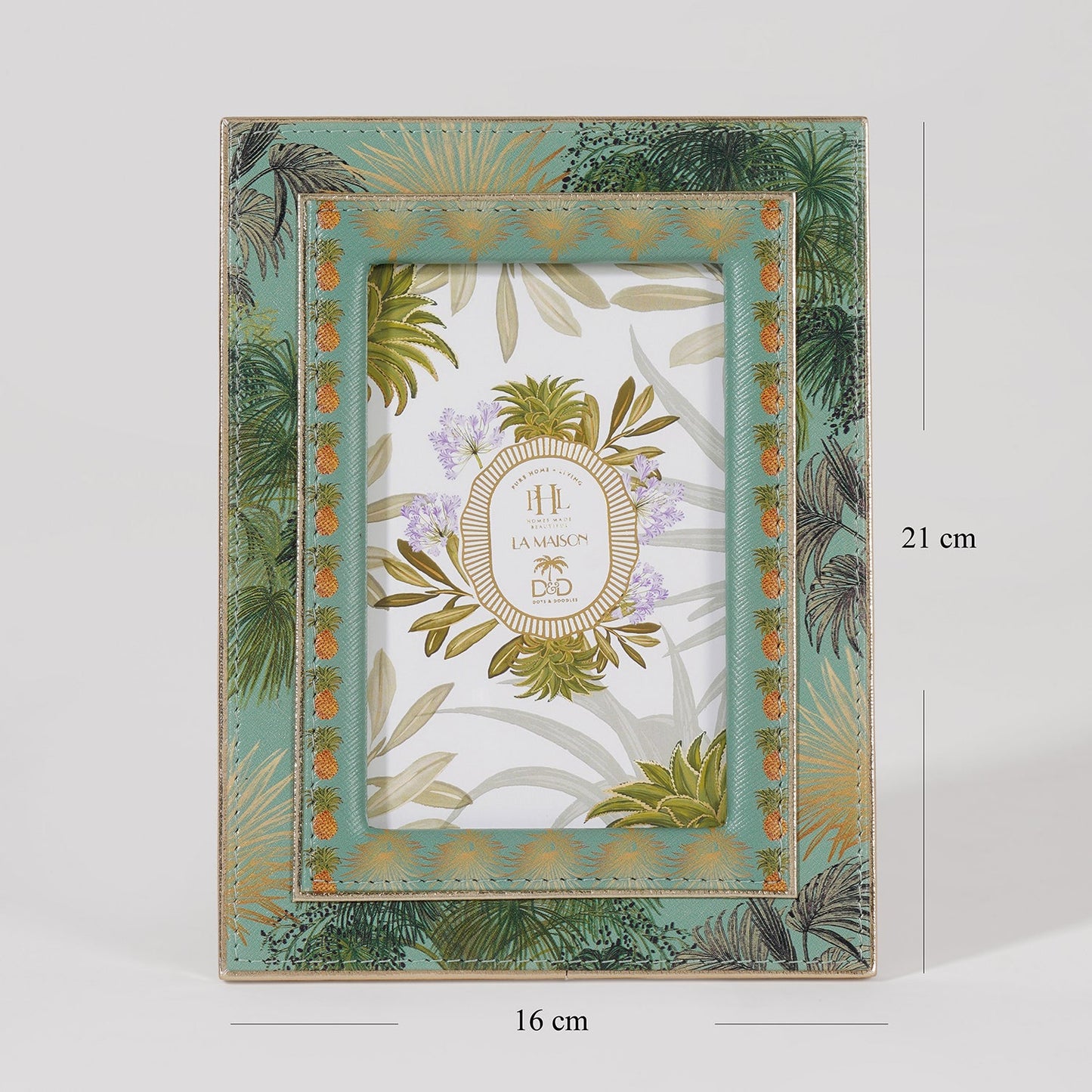 Green Como Printed Faux Leather Photo Frame - Small