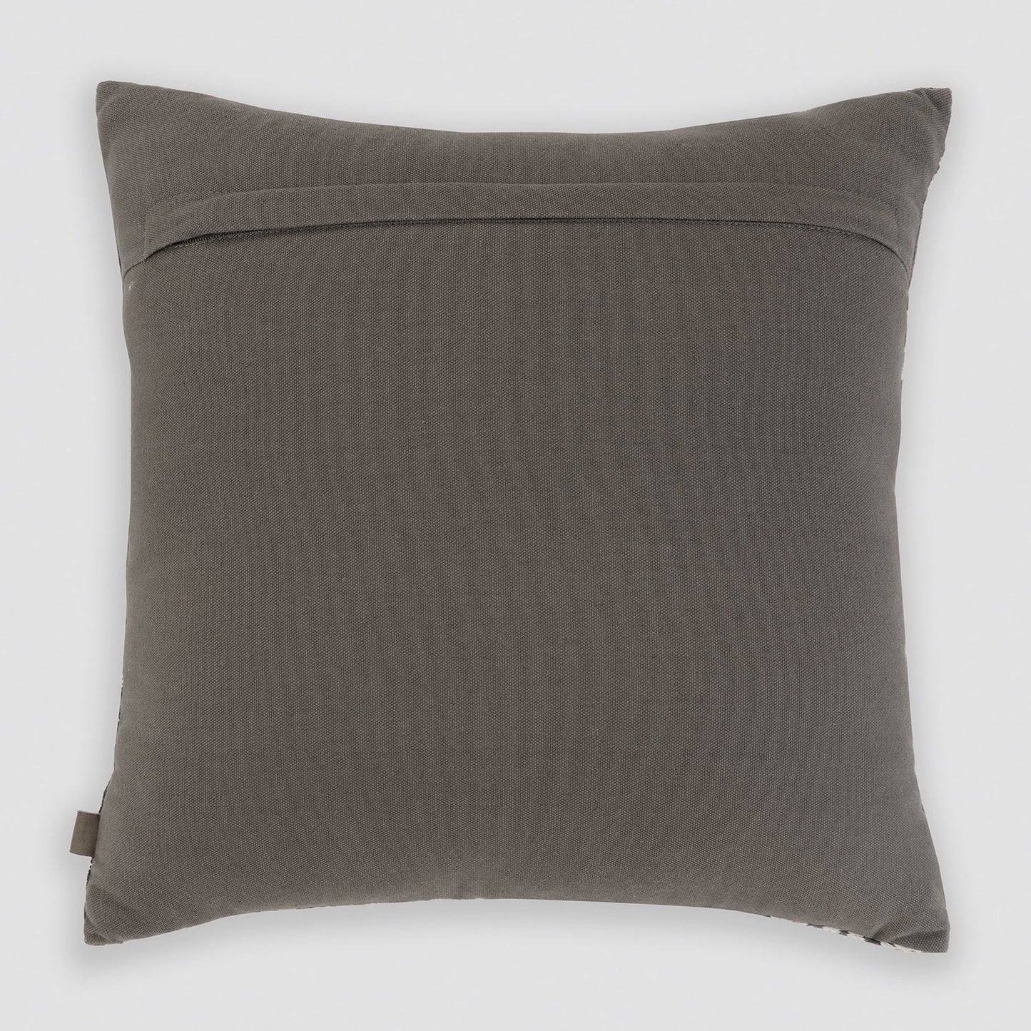 Brown Off White Embroidered Square Cushion Cover