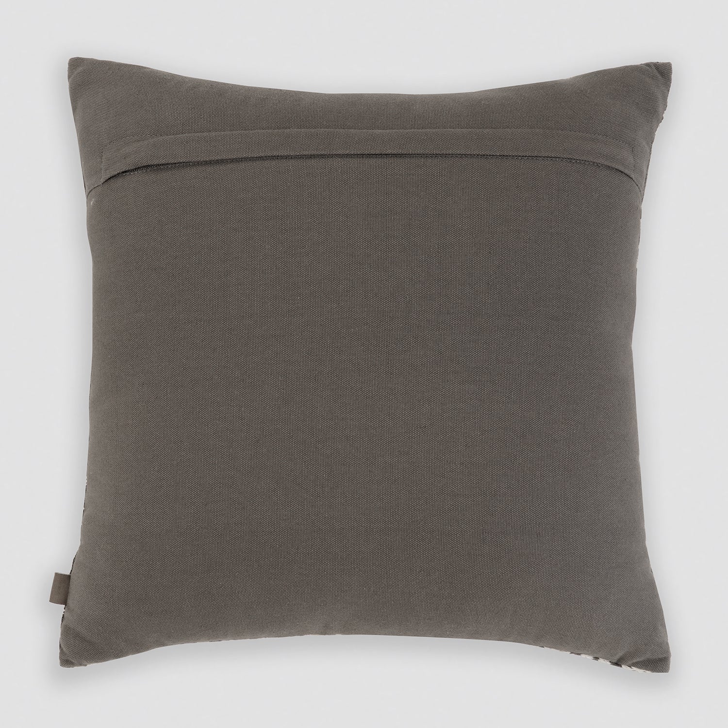 Brown Off White Embroidered Square Cushion Cover