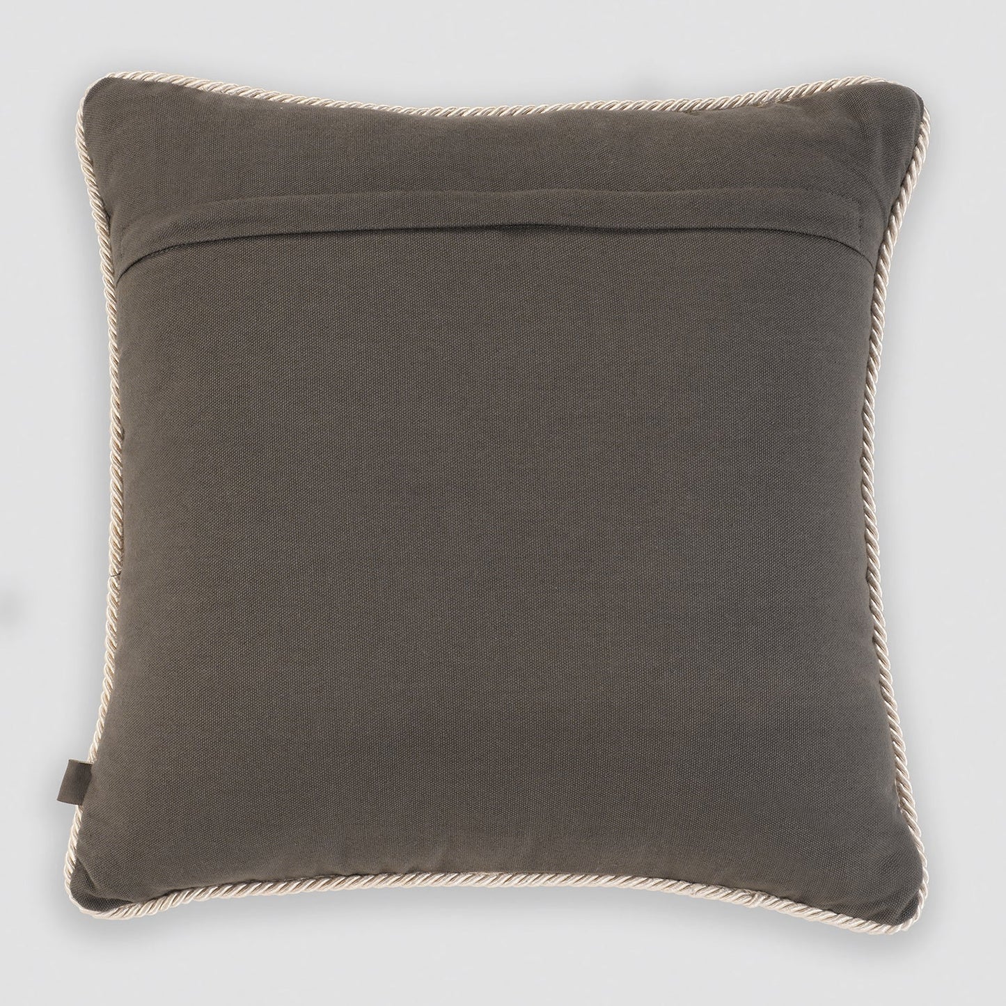 Brown Geometric Embroidered Cushion Cover