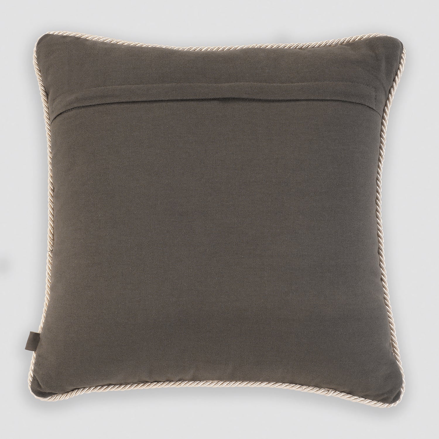 Brown Geometric Embroidered Cushion Cover