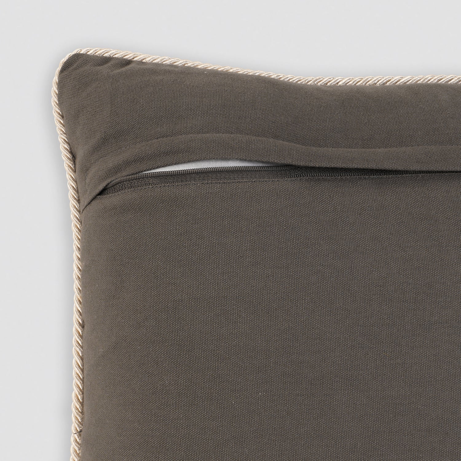 Brown Geometric Embroidered Cushion Cover