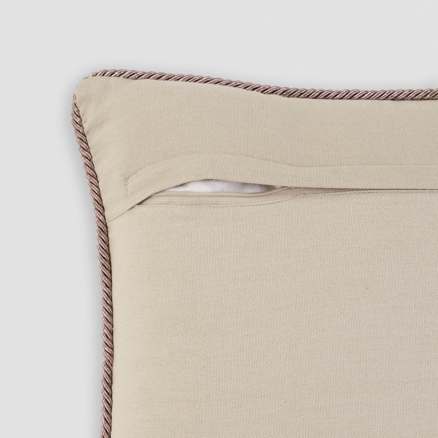 Beige Geometric Embroidered Cushion Cover
