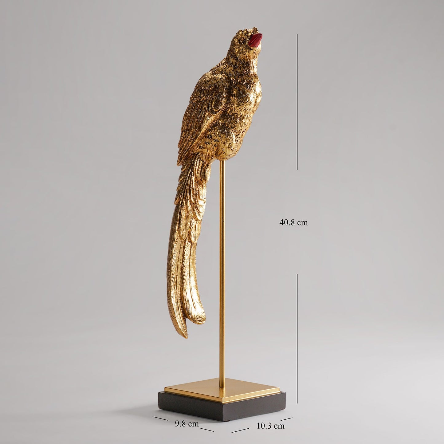 Gold Polyresin Bird Figurine
