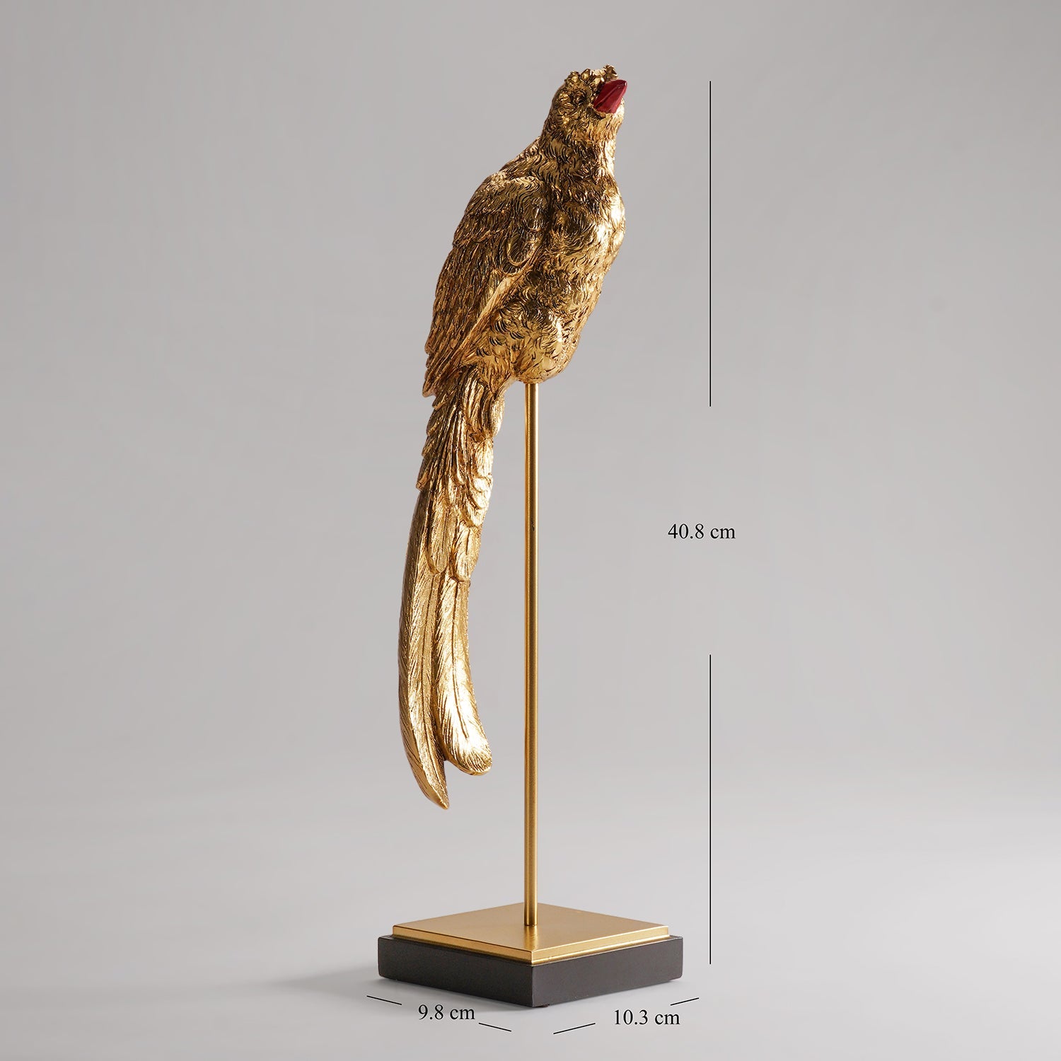 Gold Polyresin Bird Figurine