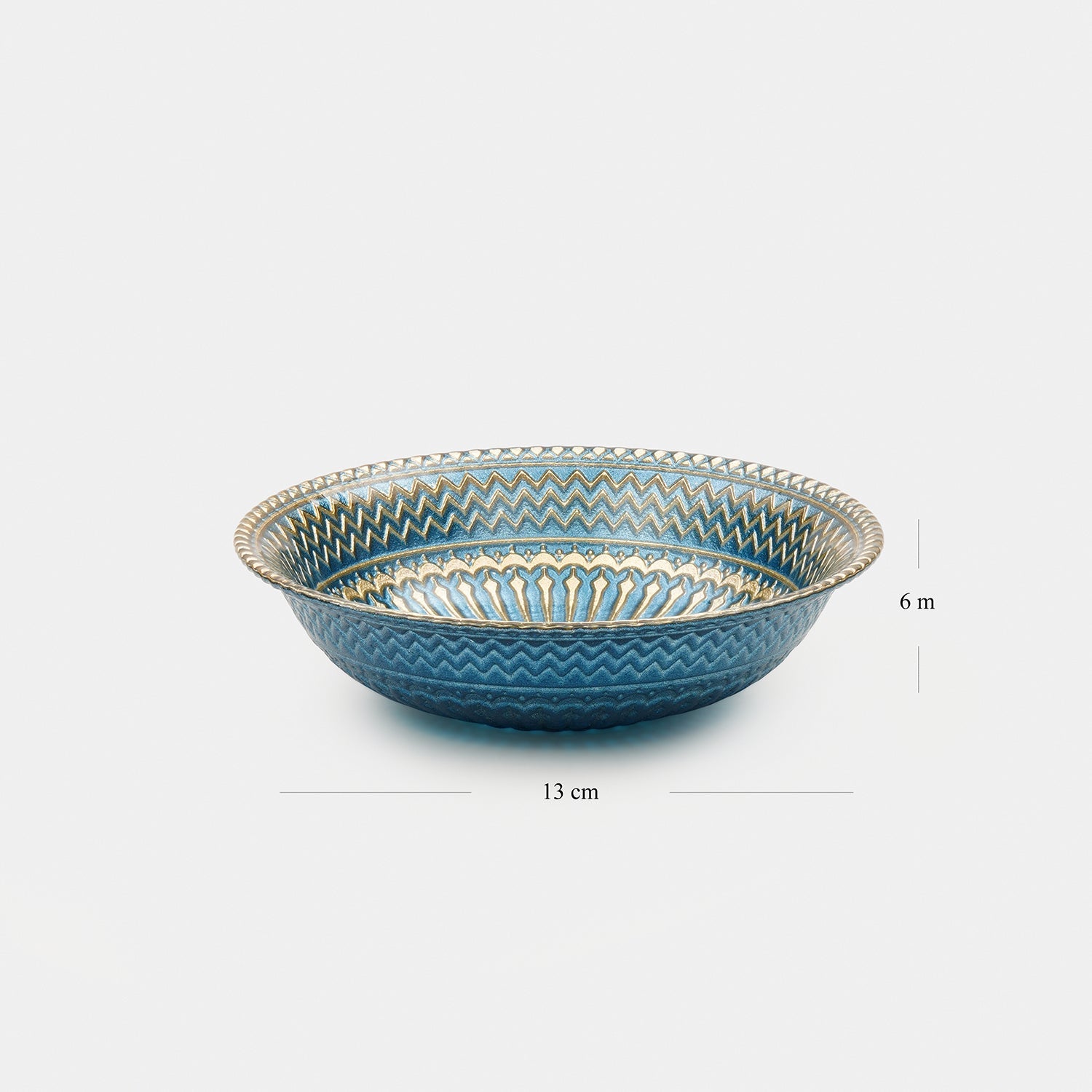 Set of 2 Blue Embellished Small Glass Bowls