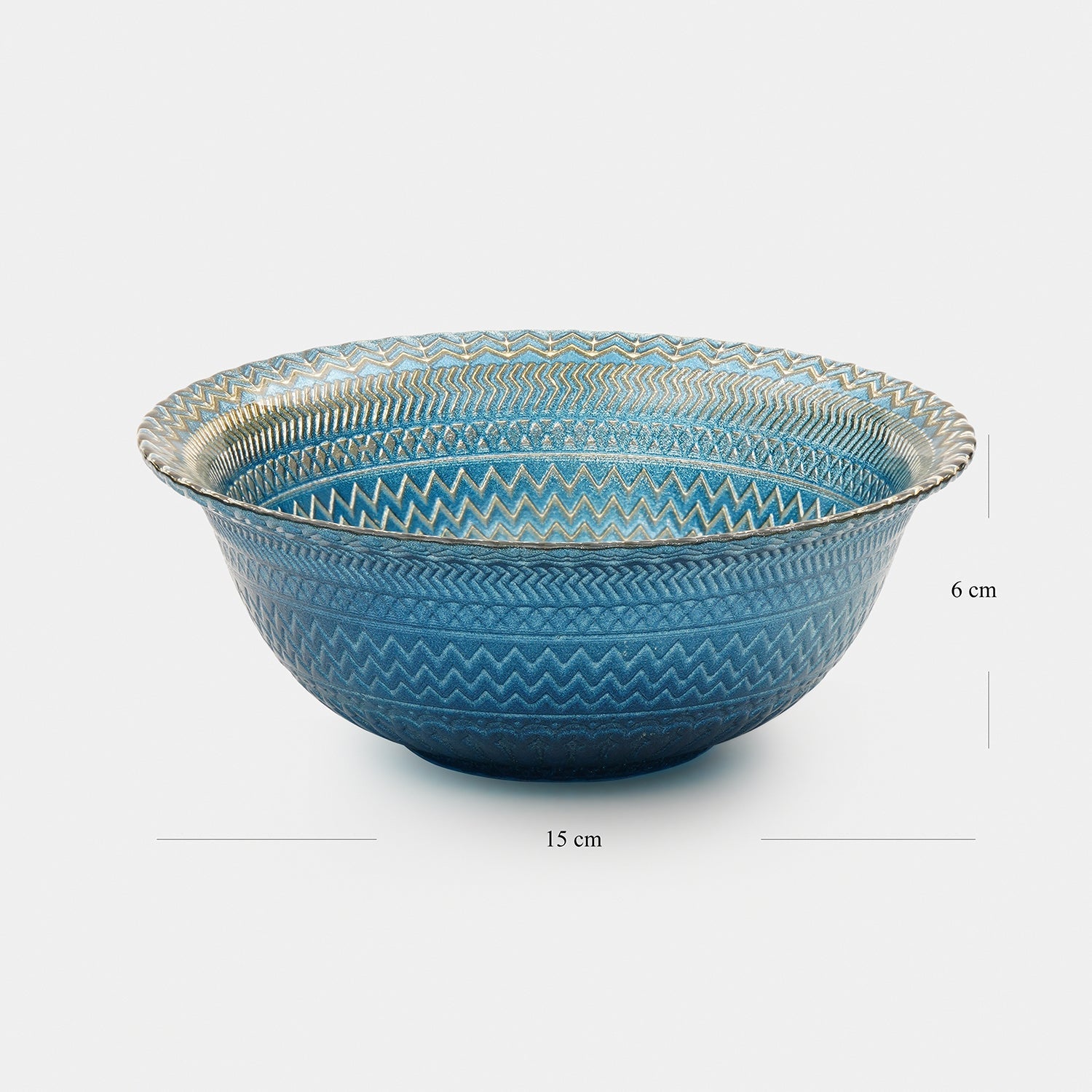 Set of 2 Blue Embellished Glass Side Bowls