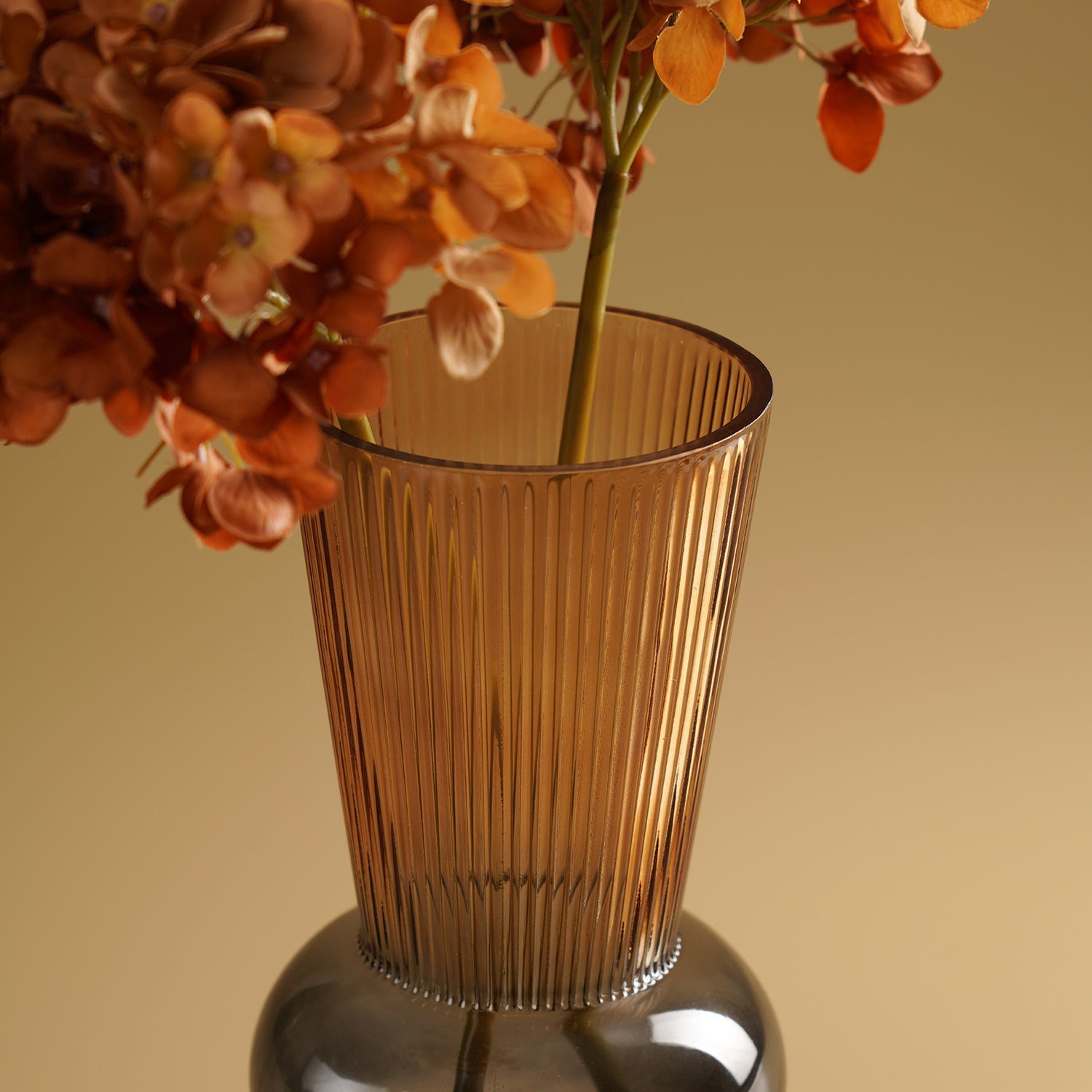 Amber Charcoal Ombre Glass Vase