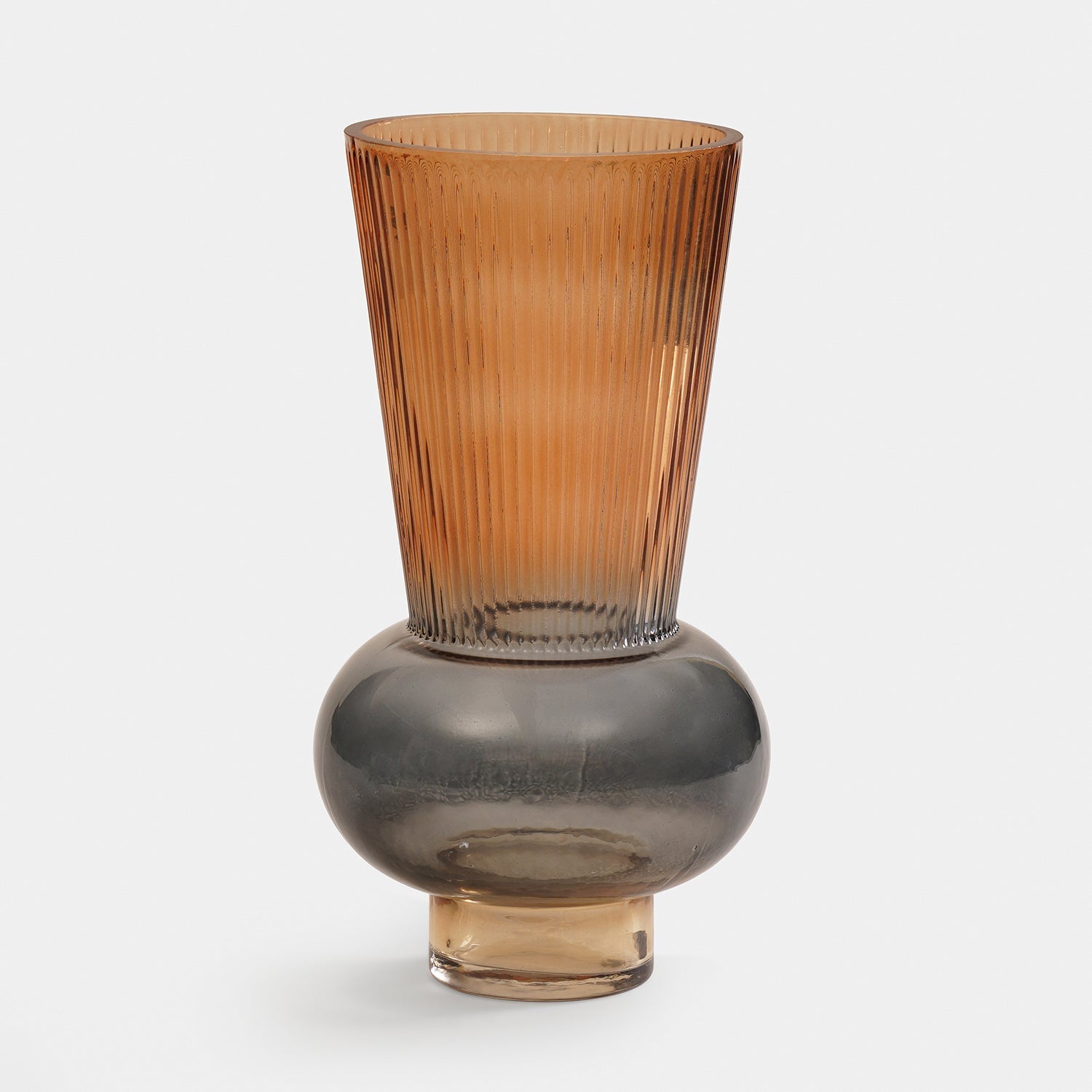 Amber Charcoal Ombre Glass Vase