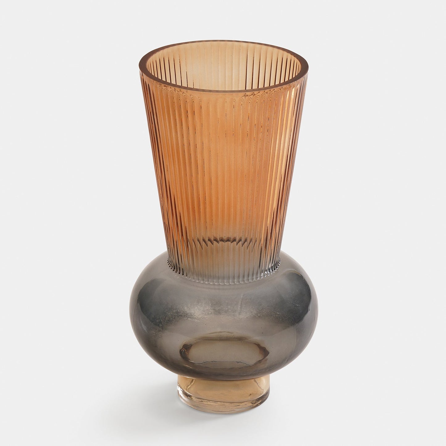 Amber Charcoal Ombre Glass Vase