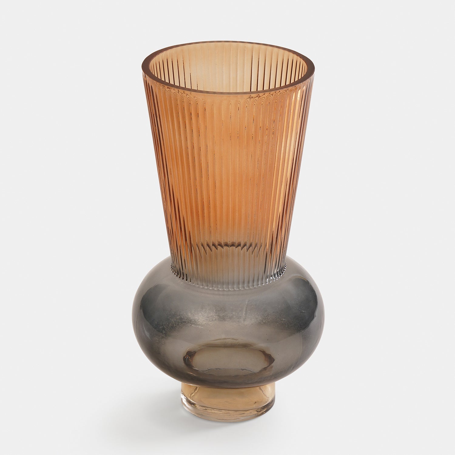 Amber Charcoal Ombre Glass Vase