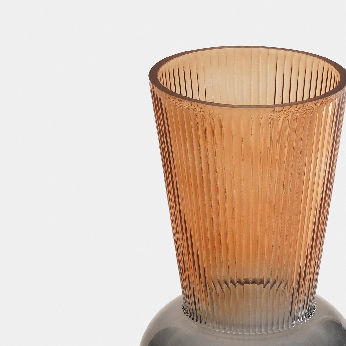 Amber Charcoal Ombre Glass Vase