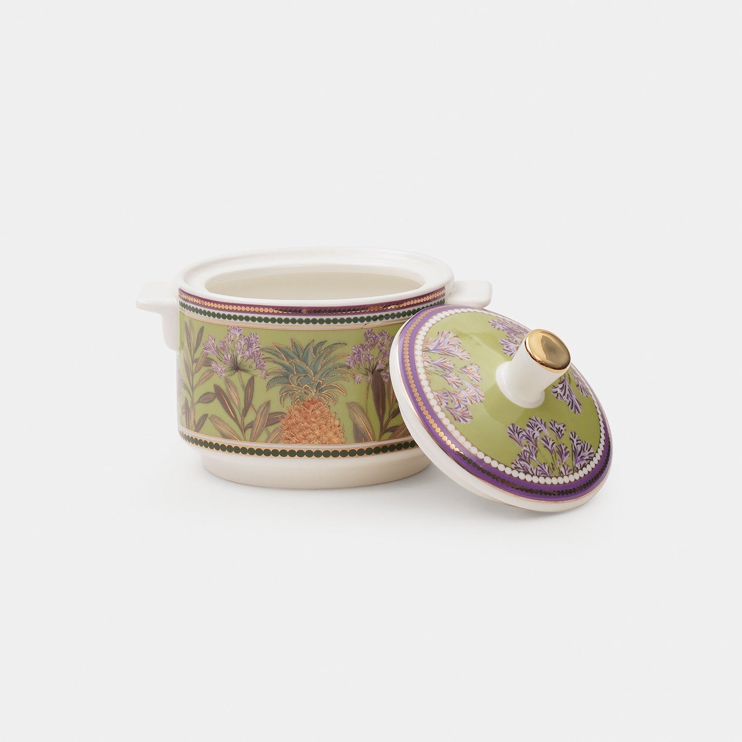 Set of 3 Green Pineapple Print Tea Set