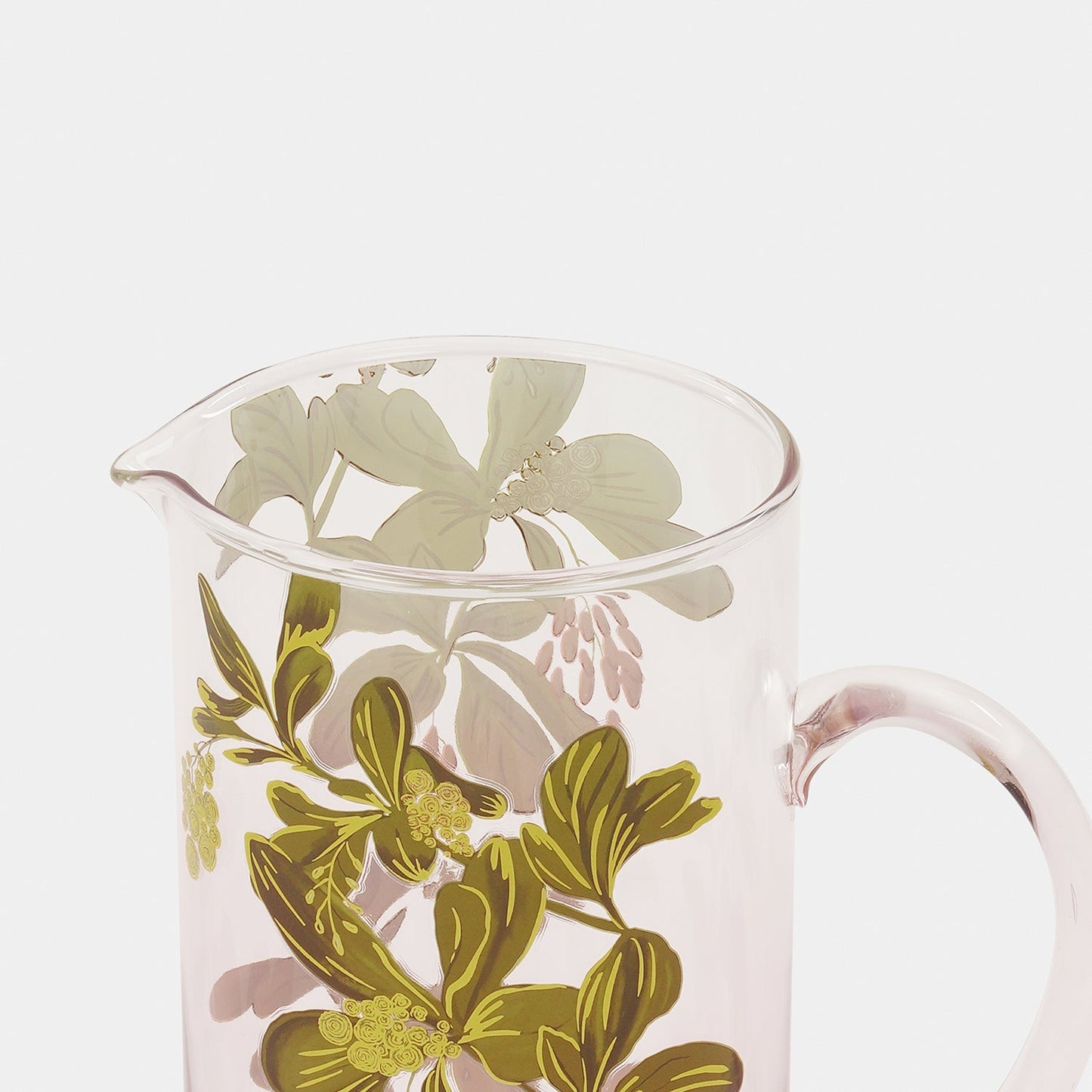 Old Rose Floral Glass Jug