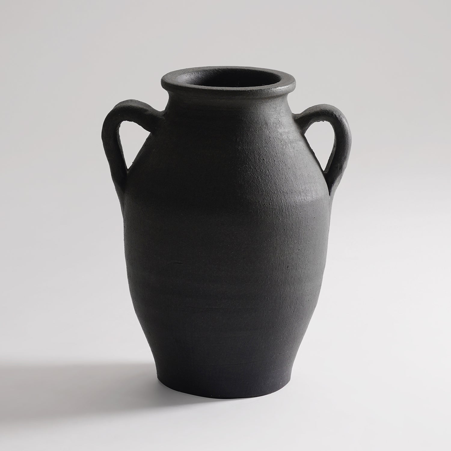 Charcoal Grey Terracotta Earthen Vase