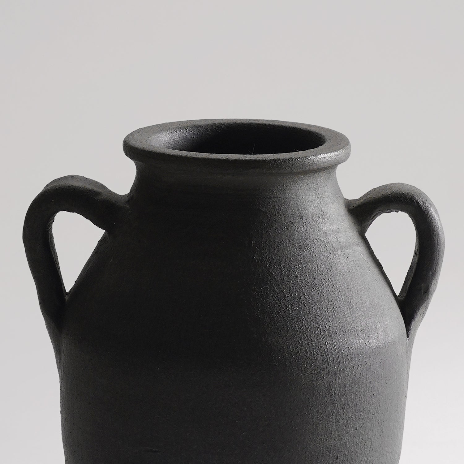 Charcoal Grey Terracotta Earthen Vase