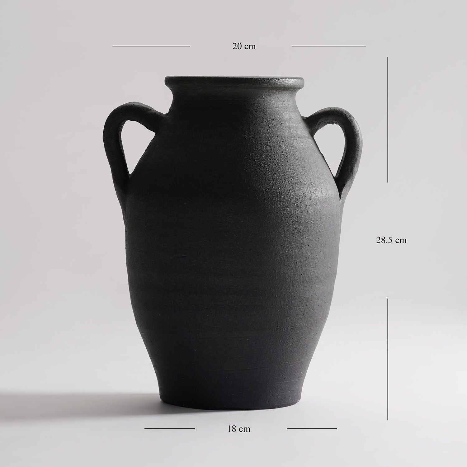 Charcoal Grey Terracotta Earthen Vase
