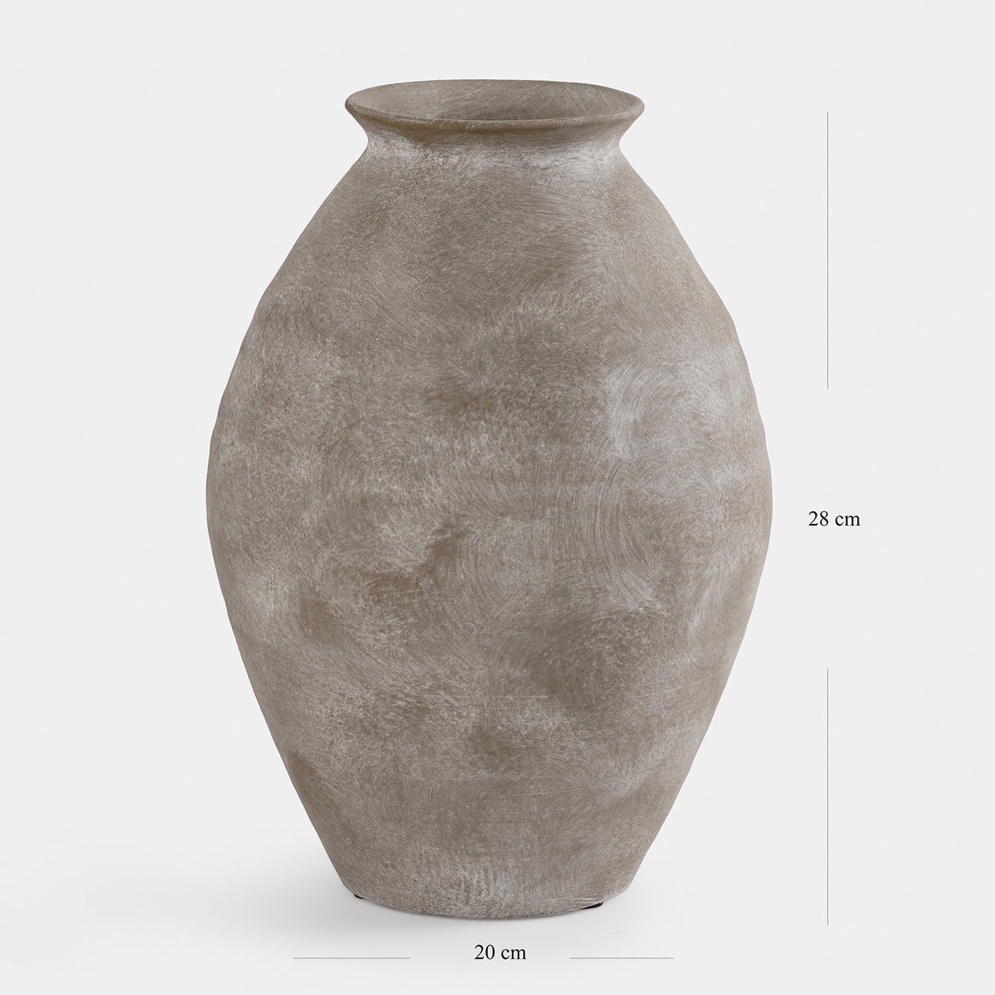 Grey Textured Terracotta Vase