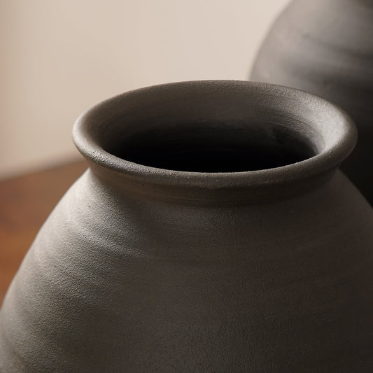 Charcoal Textured Terracotta Vase