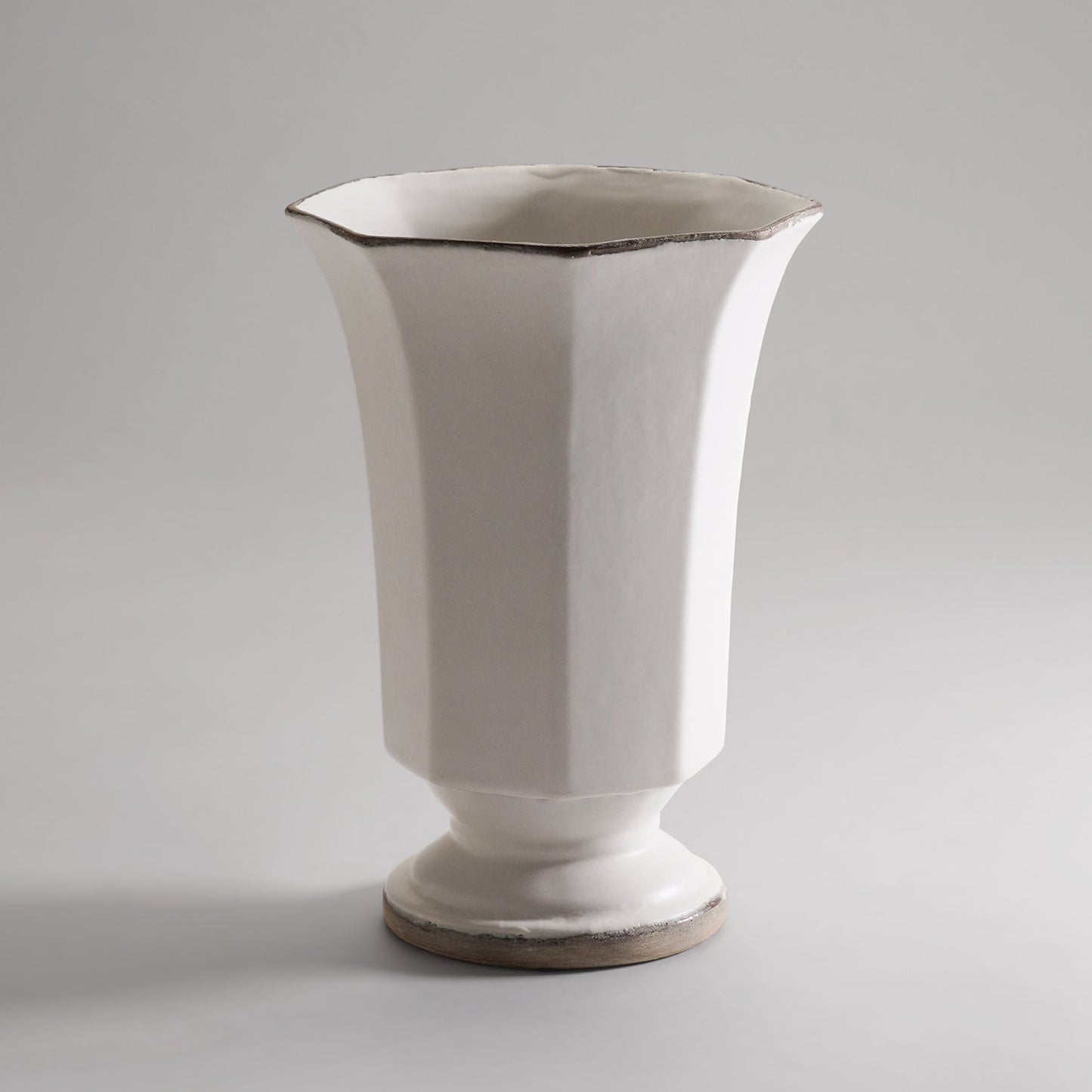 Ivory Hexagonal Ceramic Vase