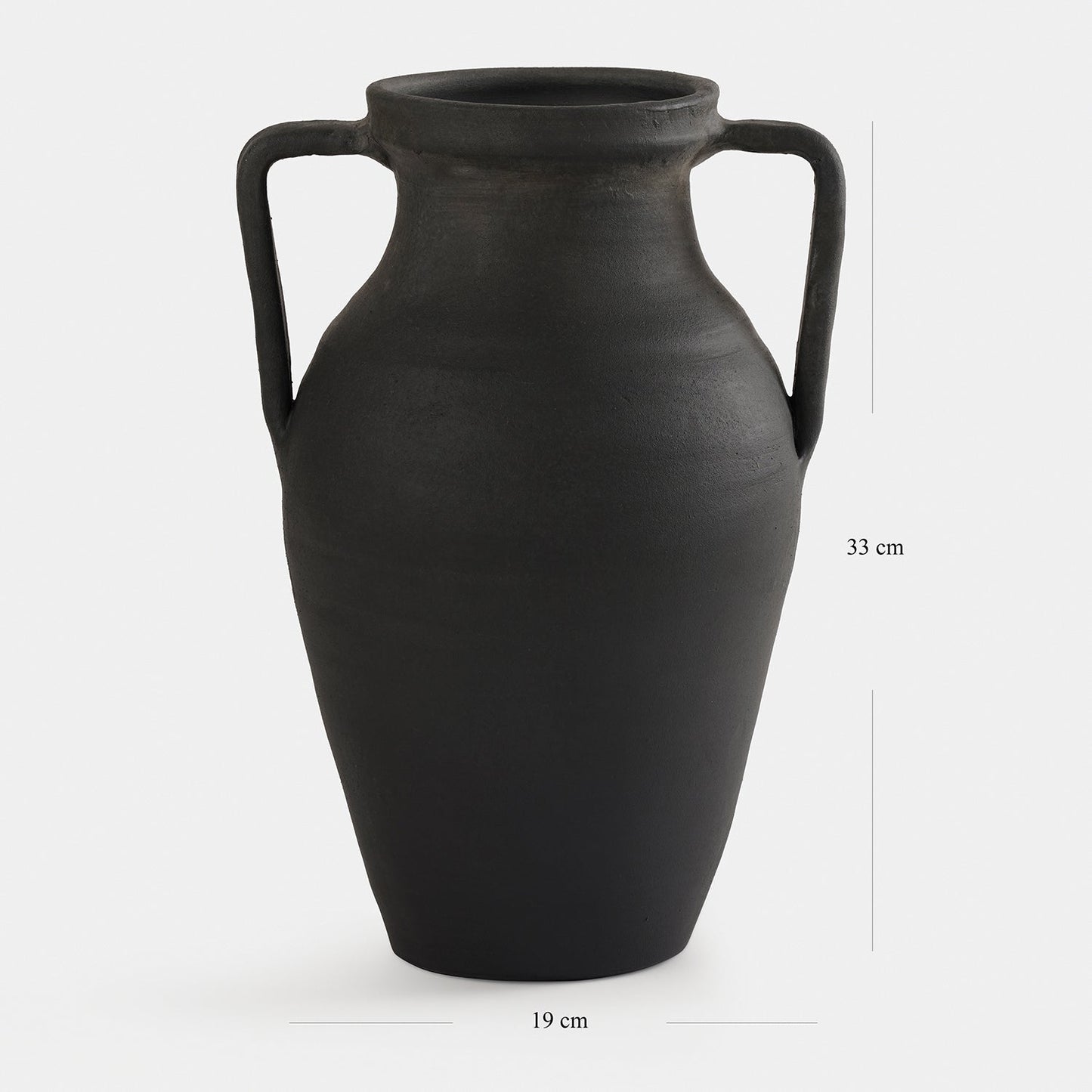 Charcoal Textured Terracotta Vase With Handles