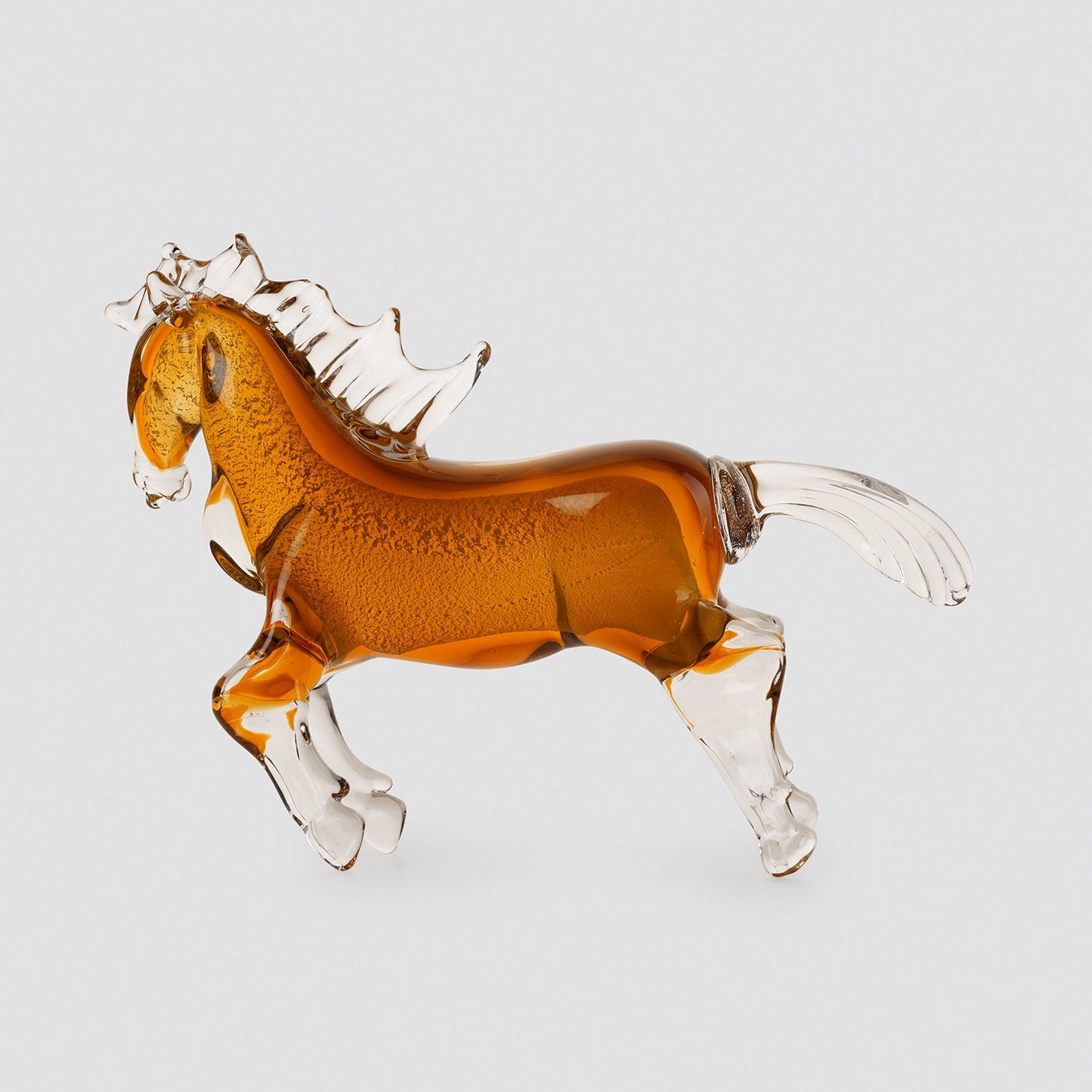 Amber Ombre Glass Horse Animal Figurine