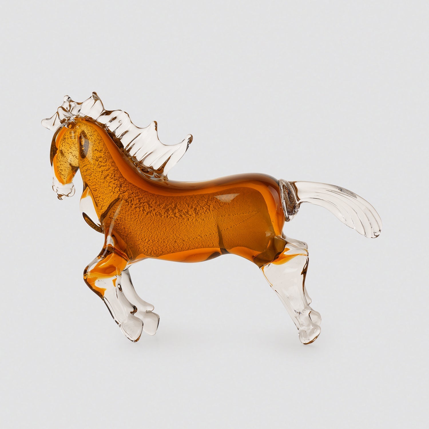 Amber Ombre Glass Horse Animal Figurine