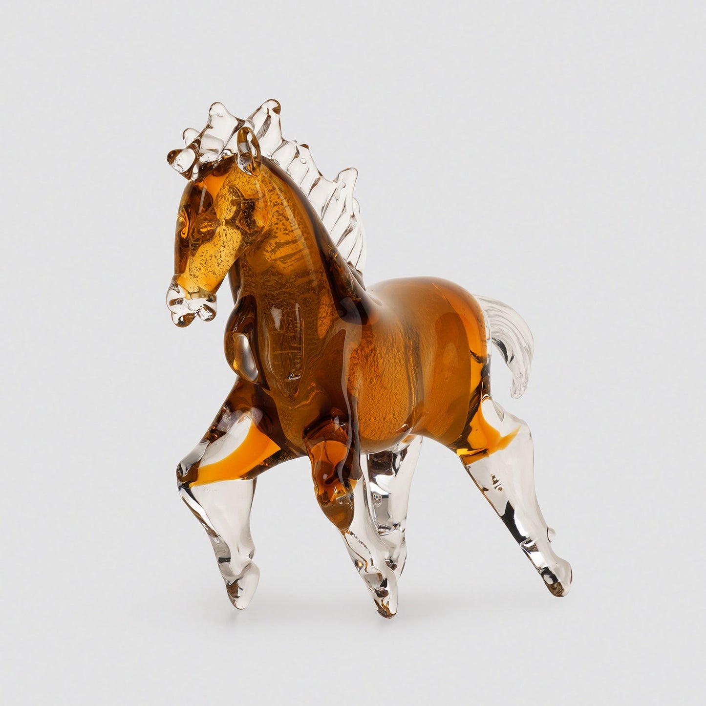 Amber Ombre Glass Horse Animal Figurine