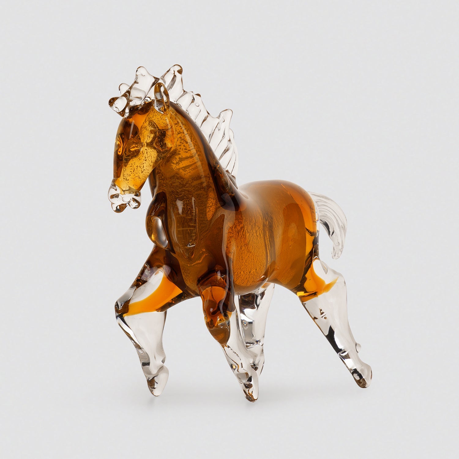 Amber Ombre Glass Horse Animal Figurine