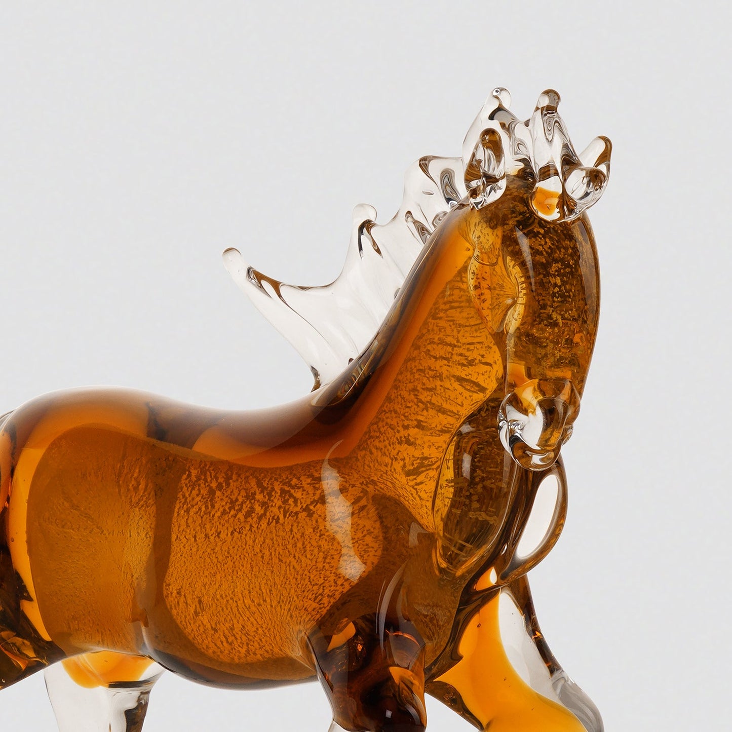 Amber Ombre Glass Horse Animal Figurine