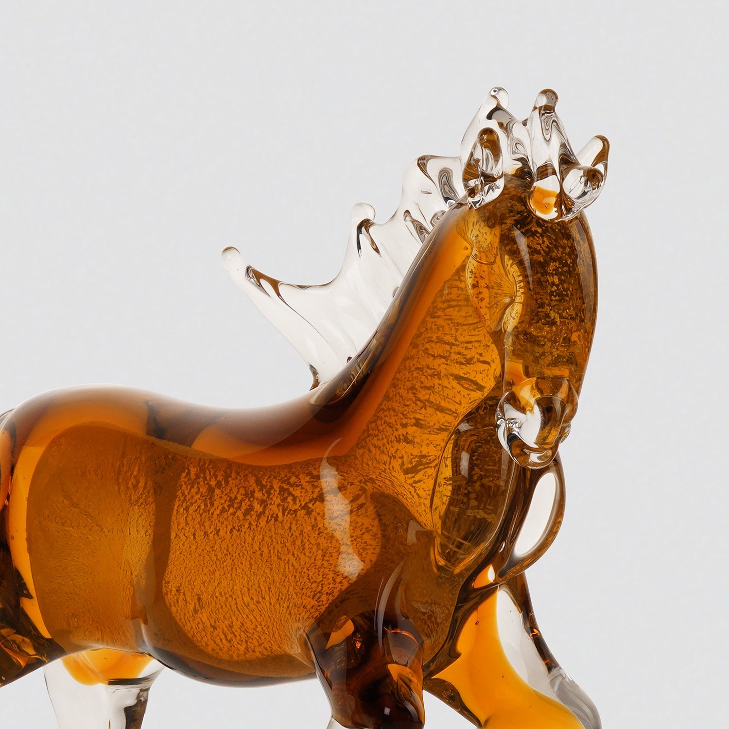 Amber Ombre Glass Horse Animal Figurine