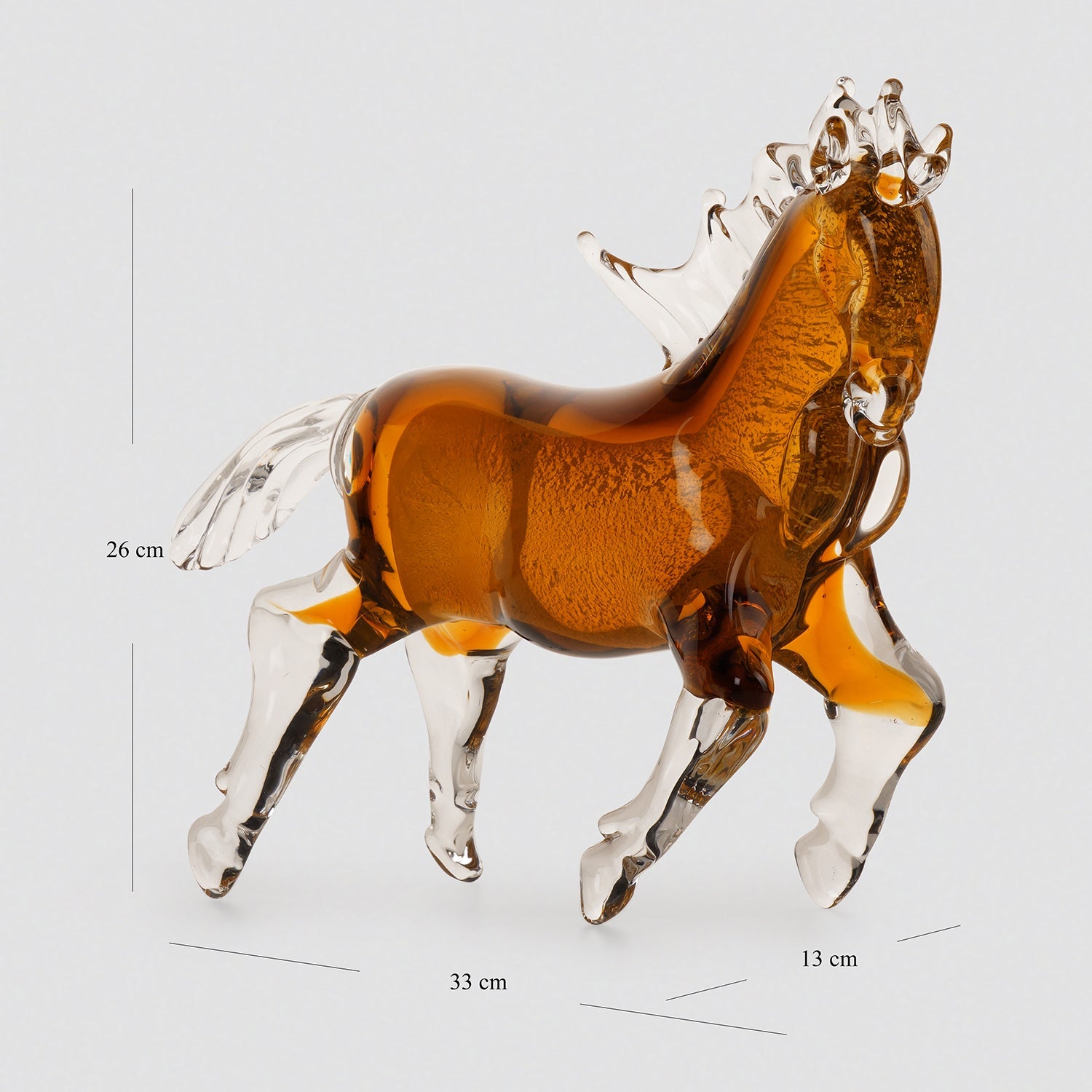 Amber Ombre Glass Horse Animal Figurine