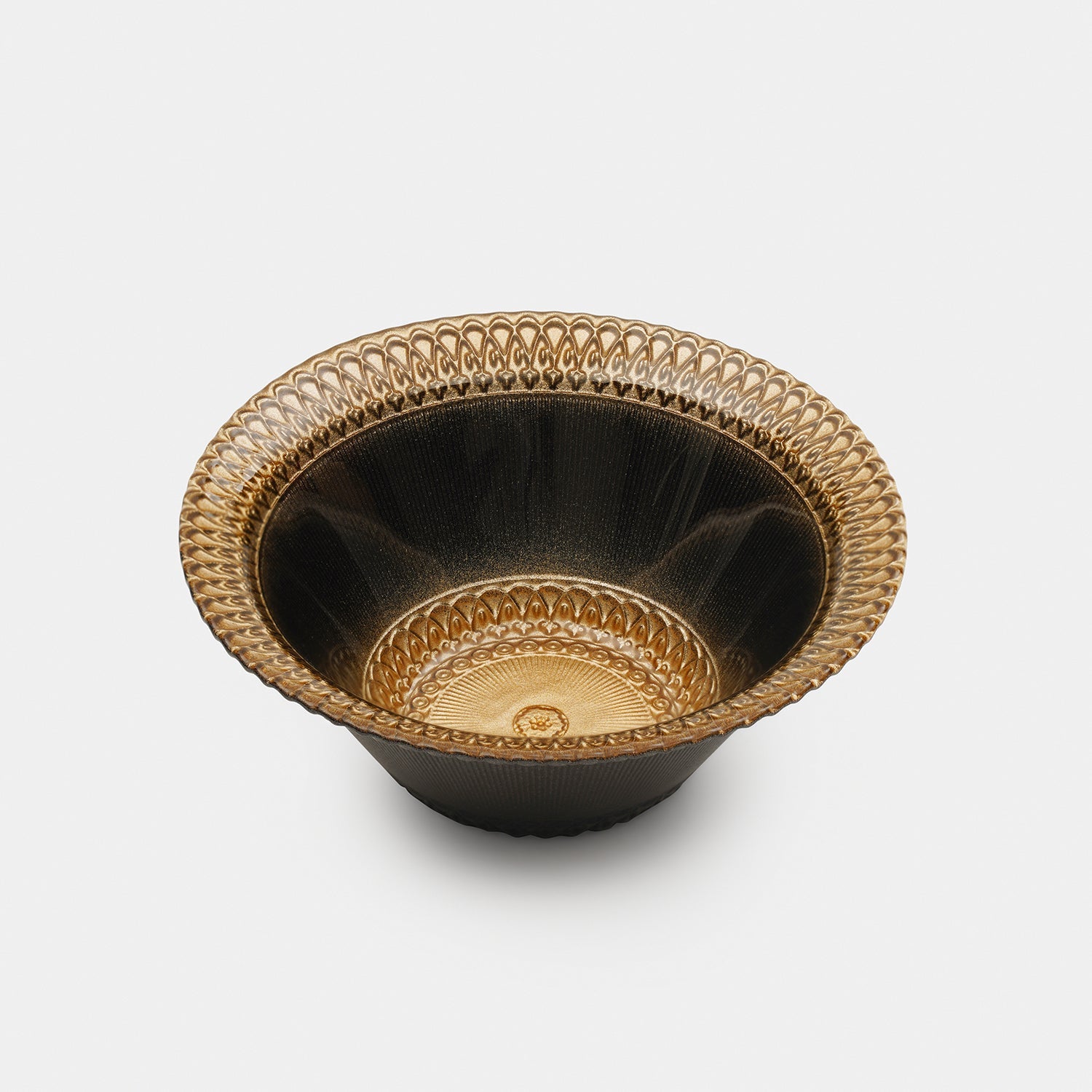 Set of 2 Charcoal Embellished Glass Side Bowls