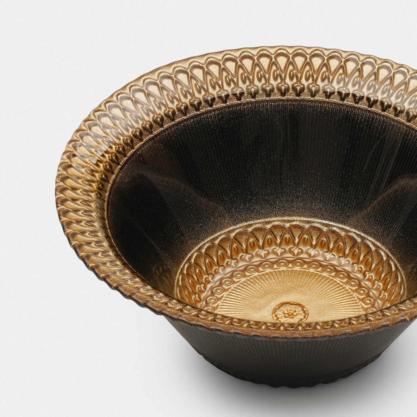 Set of 2 Charcoal Embellished Glass Side Bowls