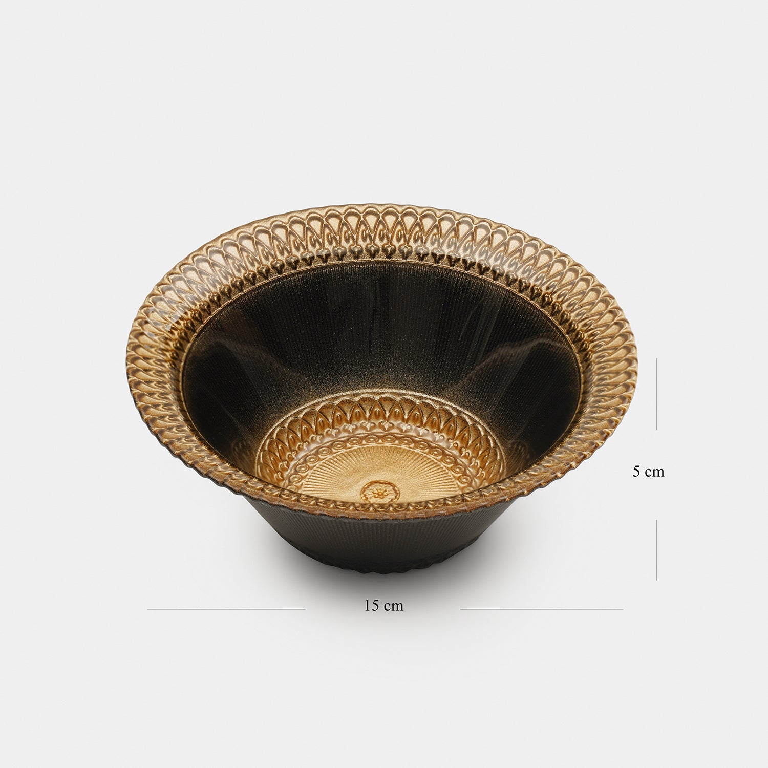 Set of 2 Charcoal Embellished Glass Side Bowls