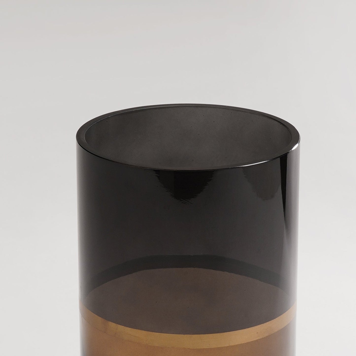 Brown Two Tone Cylindrical Glass Vase