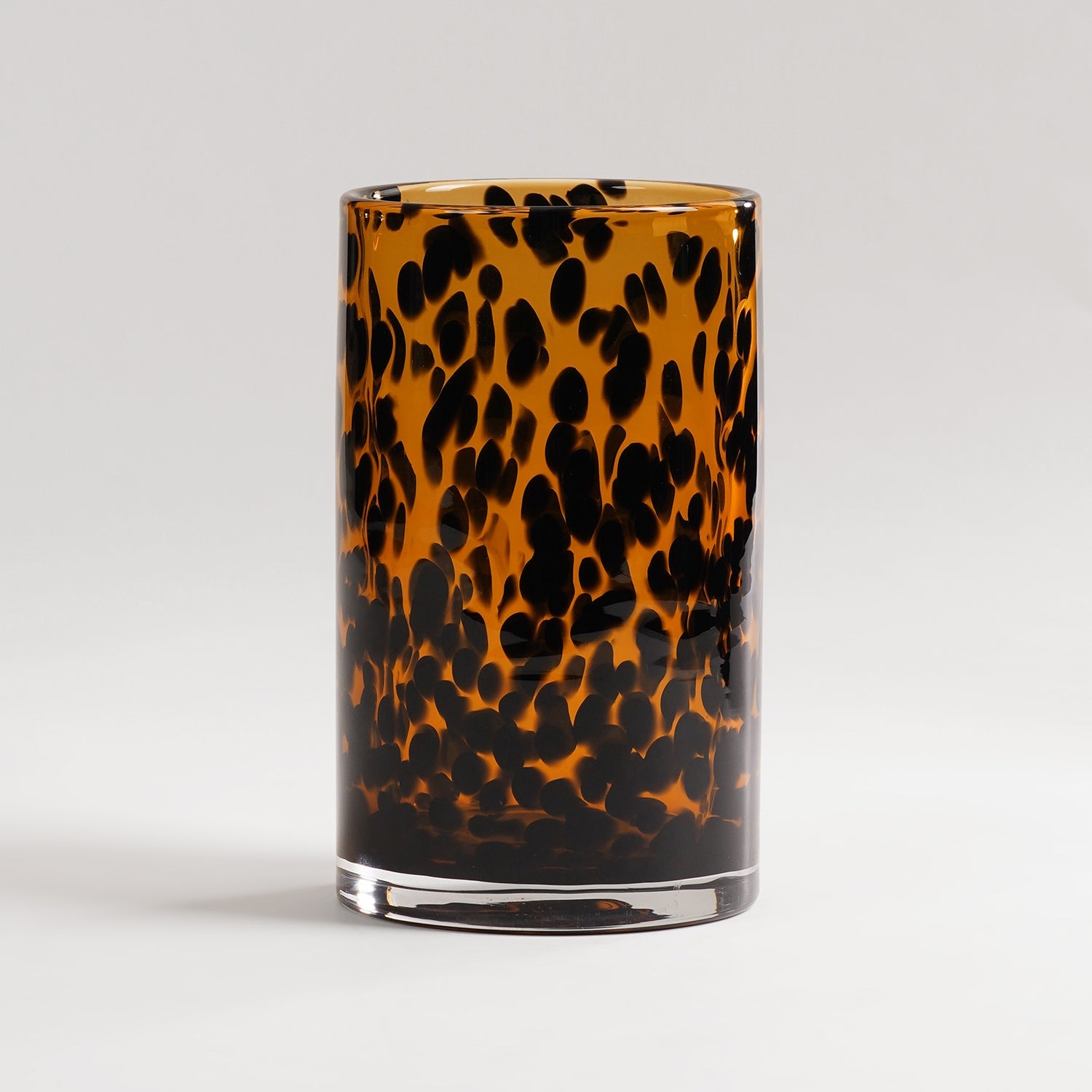 Brown Tortoiseshell Pattern Glass Vase - Small