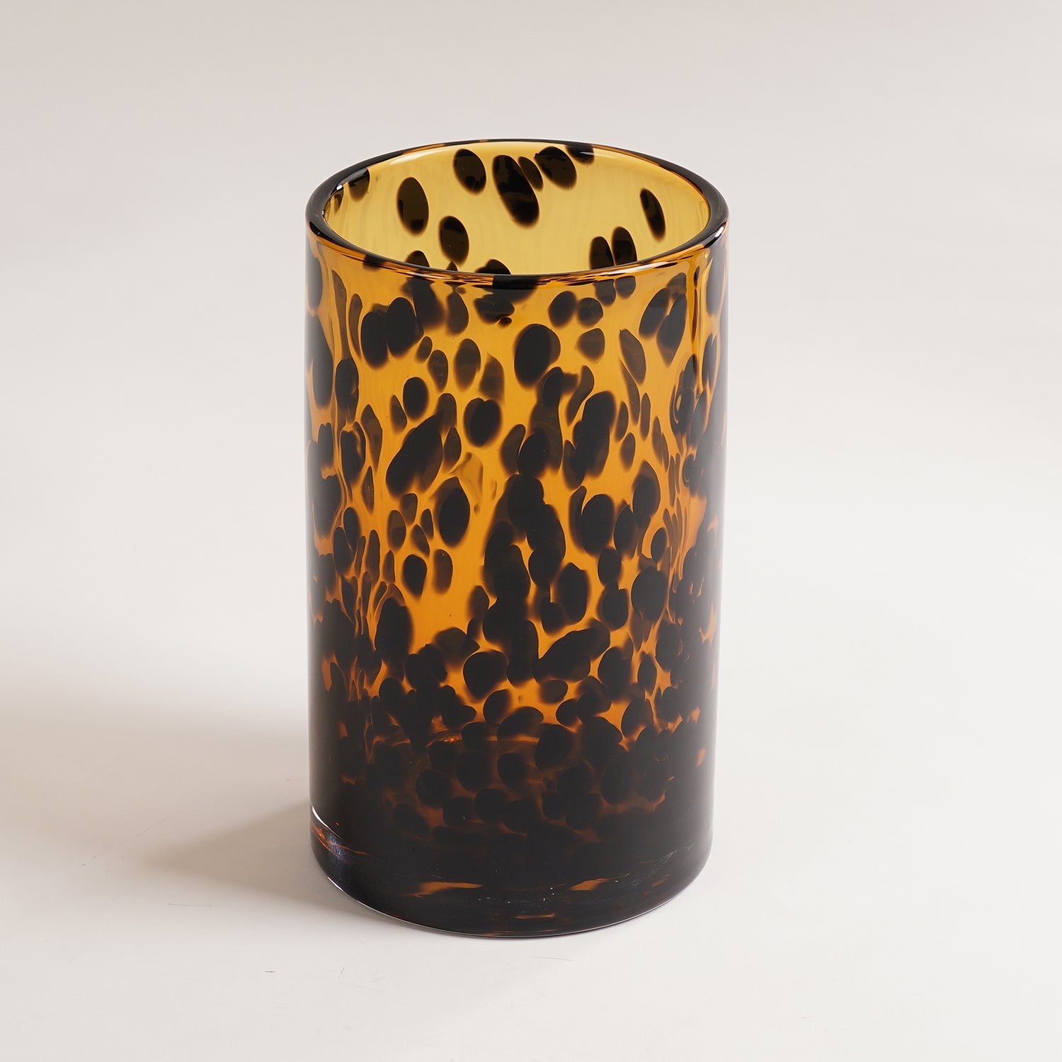 Brown Tortoiseshell Pattern Glass Vase - Small