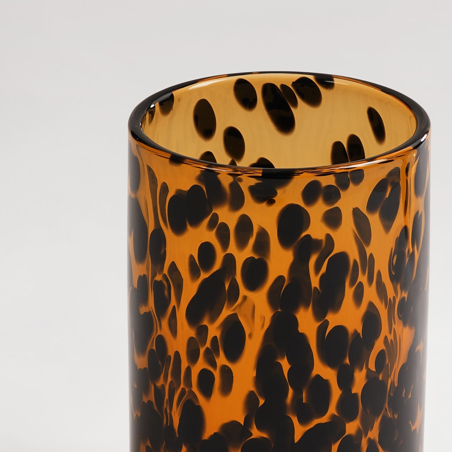 Brown Tortoiseshell Pattern Glass Vase - Small