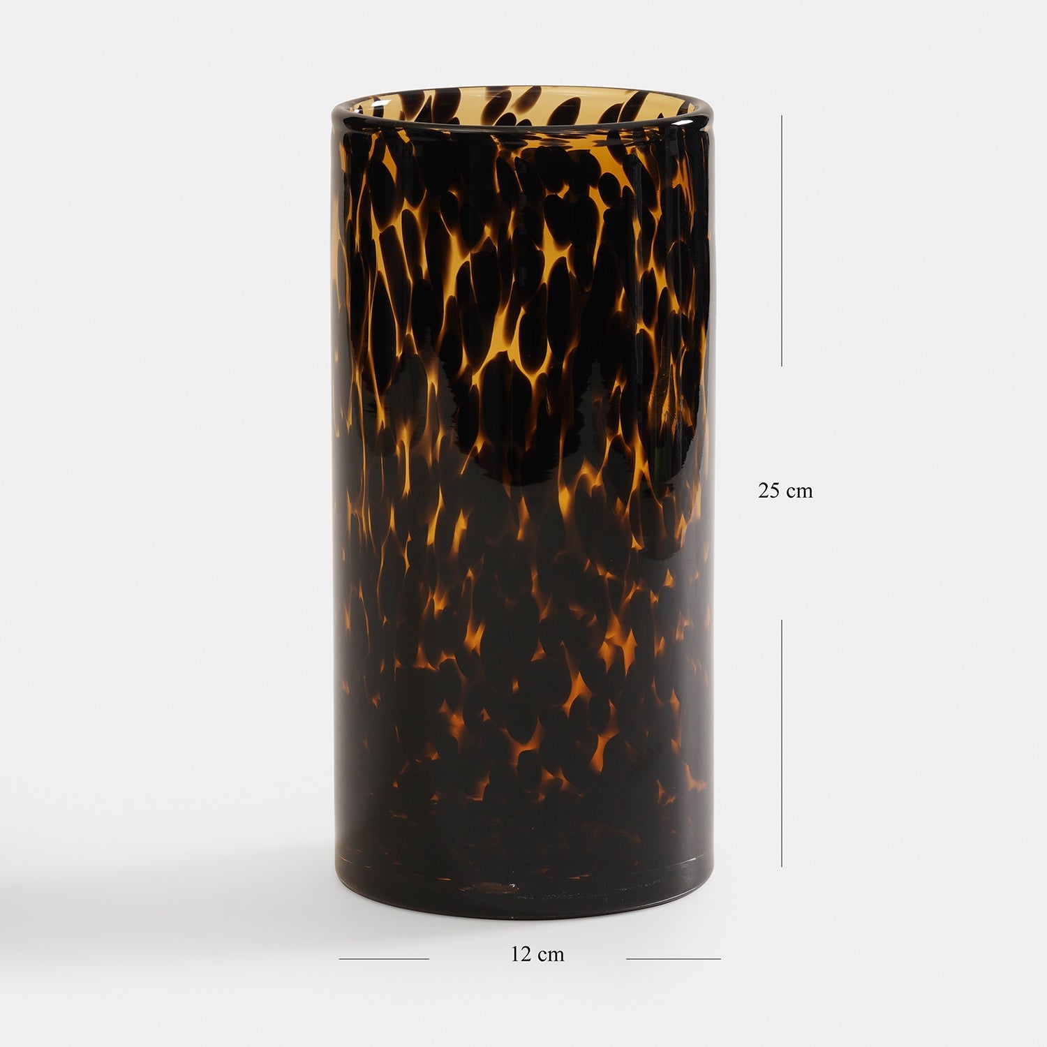 Brown Tortoiseshell Pattern Glass Vase - Large