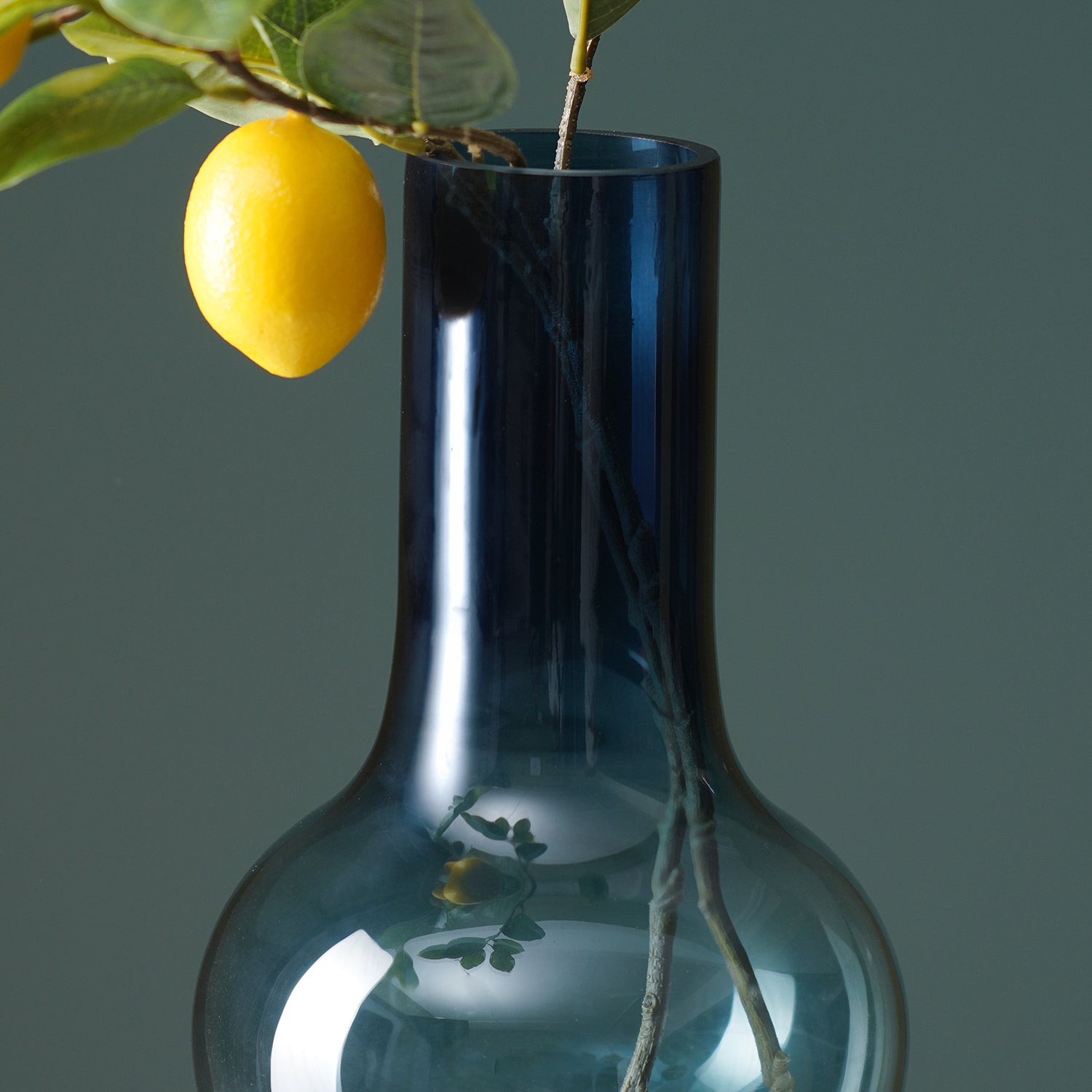 Blue Ombre Textured Glass Vase