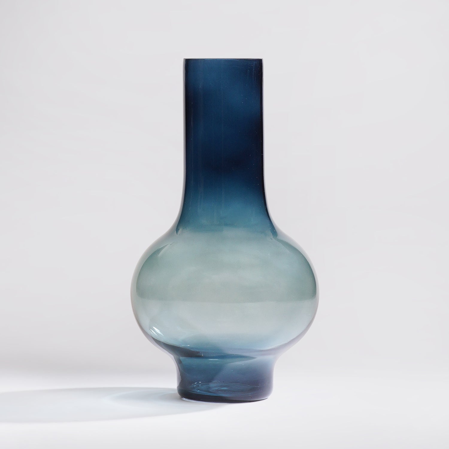 Blue Ombre Textured Glass Vase