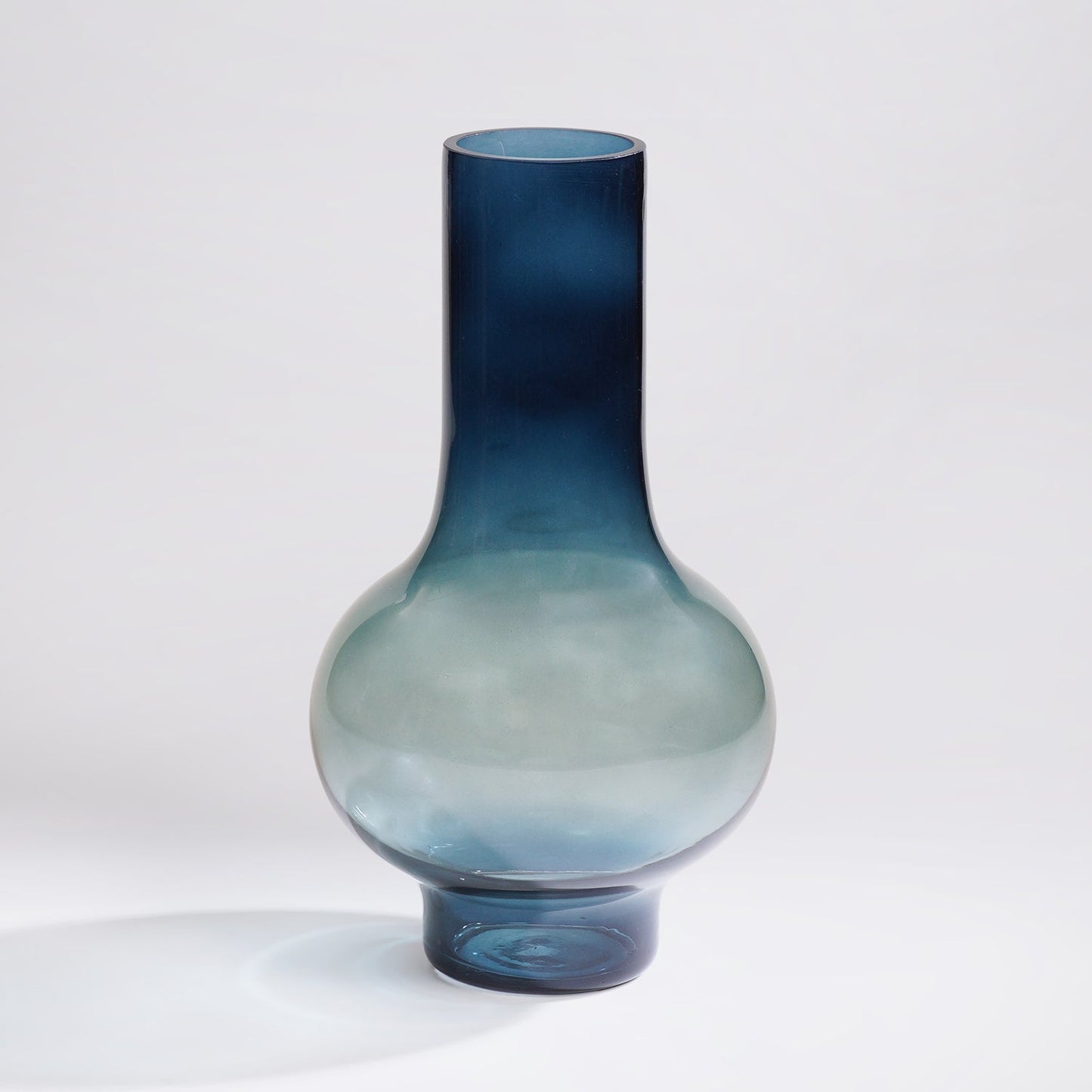 Blue Ombre Textured Glass Vase