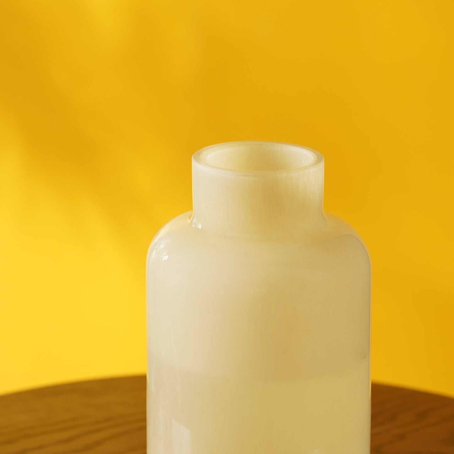 Cream Bottleneck Glass Vase