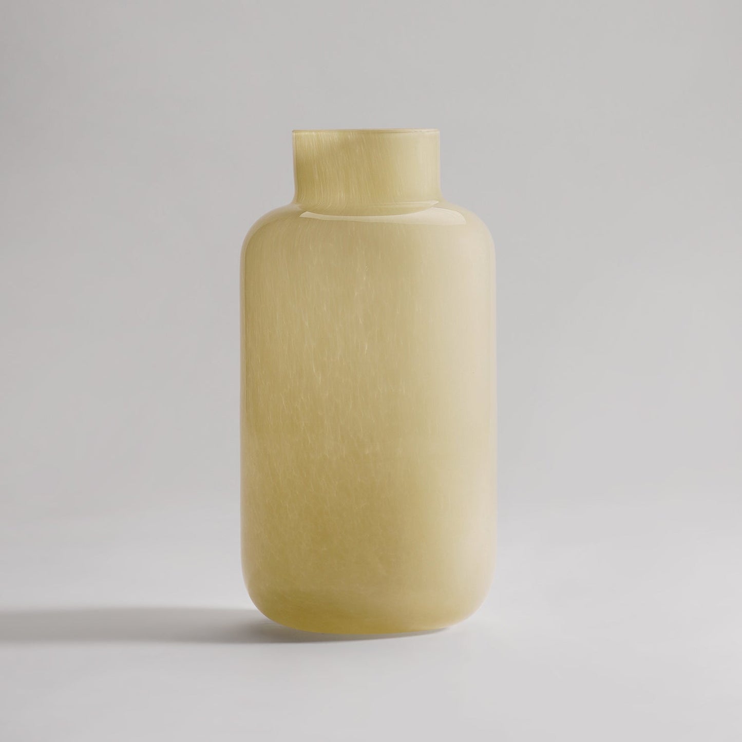 Cream Bottleneck Glass Vase